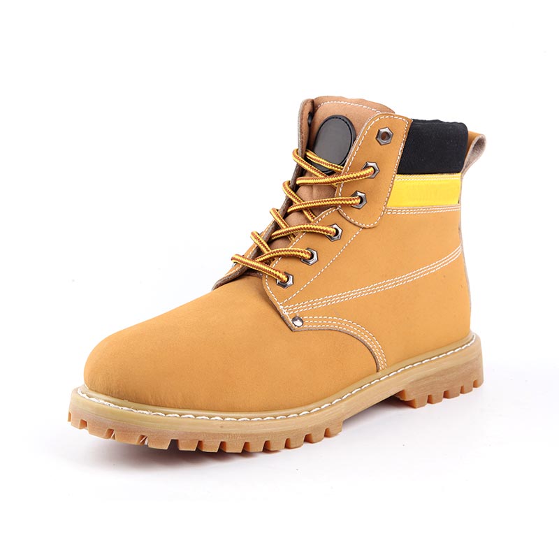 Mid-Cut Full-Grain Nubuck Leather Industrial Safety Shoes