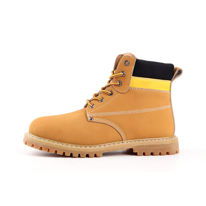 Mid-Cut Full-Grain Nubuck Leather Industrial Safety Shoes