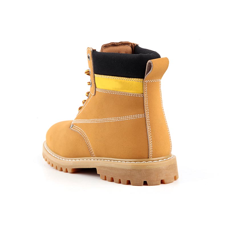 Mid-Cut Full-Grain Nubuck Leather Industrial Safety Shoes