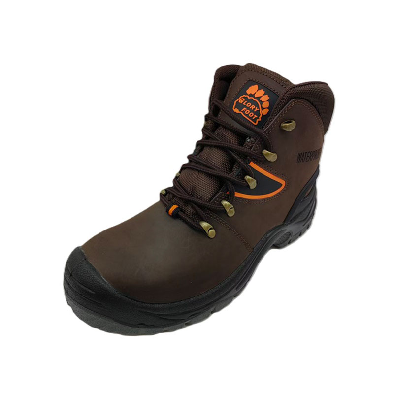 Crazy Horse Leather Anti-slip Safety Shoes