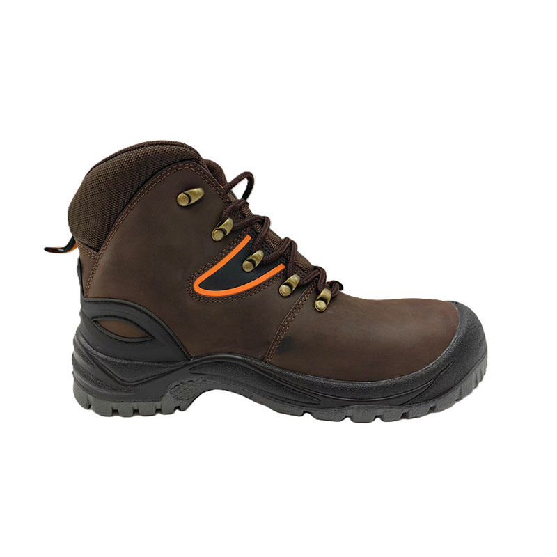 Crazy Horse Leather Anti-slip Safety Shoes